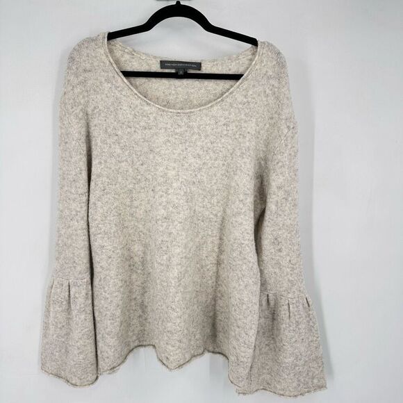 French Connection Wool Blend Light Gray Bell Sleeve Boat Neck Sweater Small - Picture 1 of 10